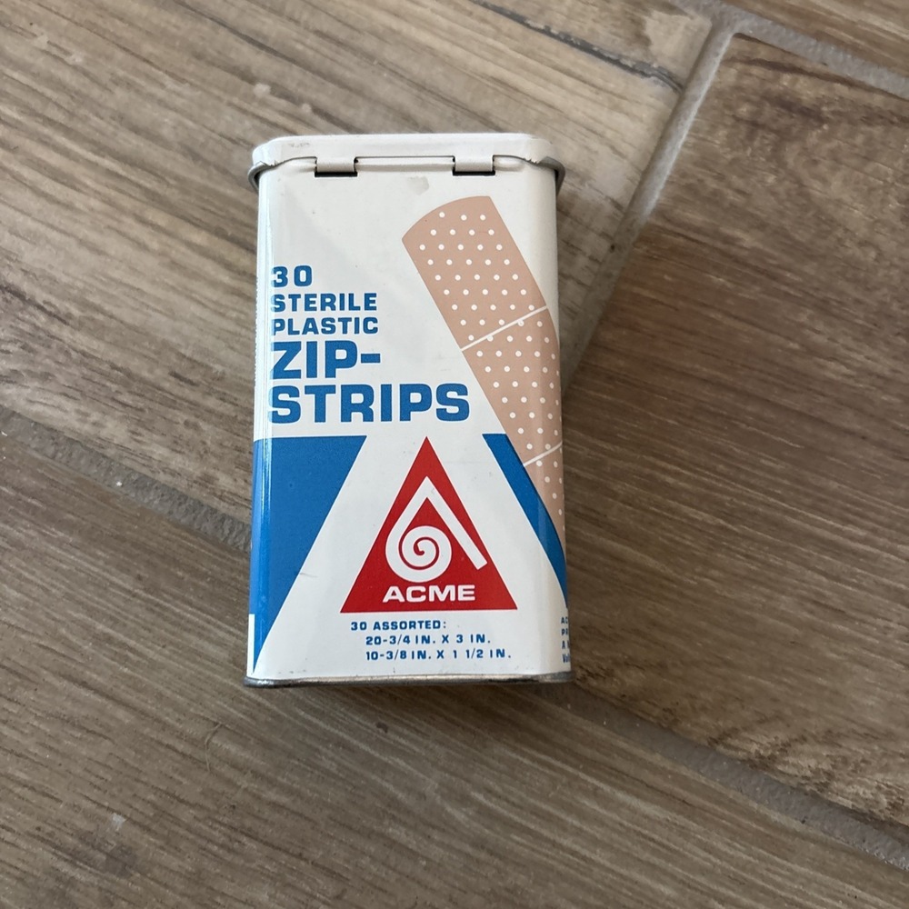 Vintage ACME Gauze Bandaid Container Empty
